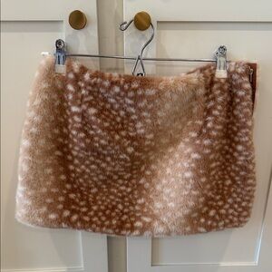 Cider Tan Faux Fur deer Mini Skirt